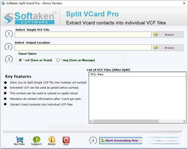 Softaken Split Vcard Pro(文件分割工具) 电脑版V1.0 官方版