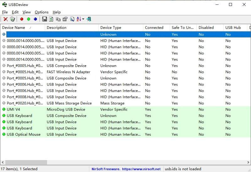 USBDeview(USB设备检测工具) v3.07 绿色版