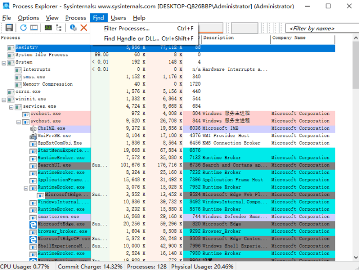 Process Explorer(电脑进程管理器)v17.06官方版