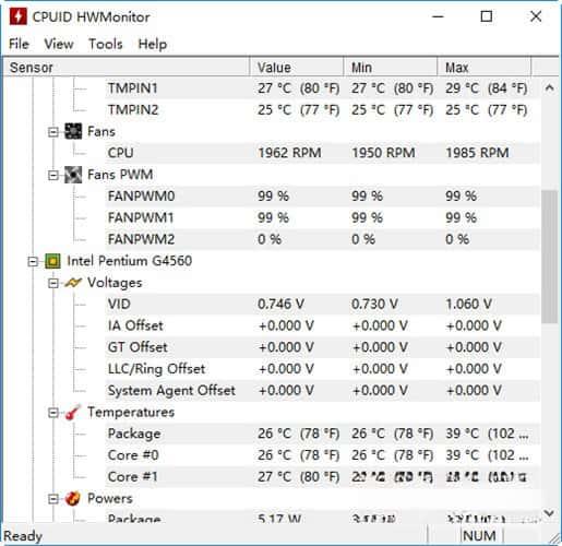 HWMonitor(CPU检测工具)v1.36.0 x32位官方版